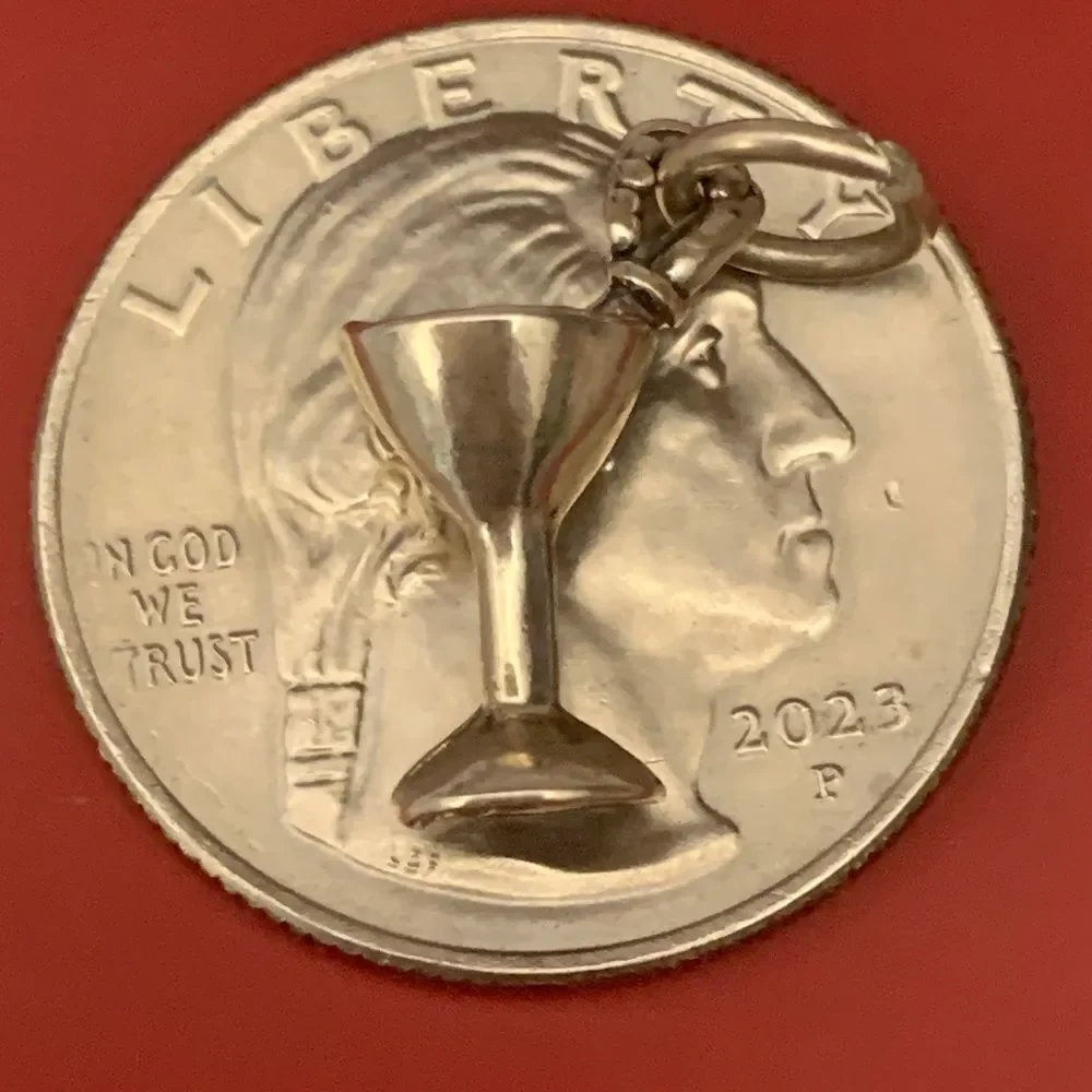 .925 Martini Sterling Silver Jewelry Charm #beverage #cocktail #party